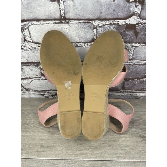 STUART WEITZMAN Mirela II Pink Canvas Espadrille Wedge Sandals Women 9.5B US/40 - Picture 9 of 16